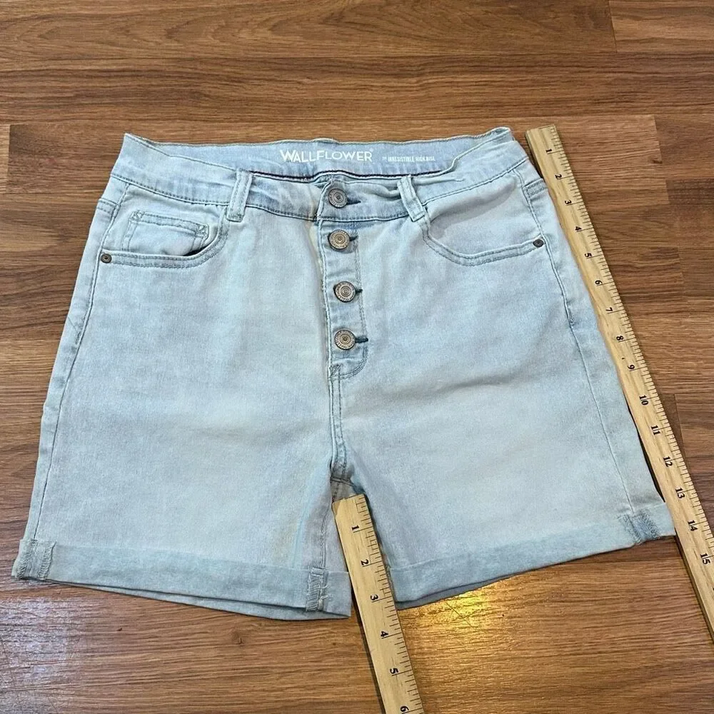 Wallflower High Rise Irresistible Insta Soft Denim Jean Shorts | Junior Size 11
